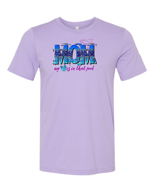 Sharks - Swim Mom -  Short Sleeve T-shirt - Dark Lavender      MOM