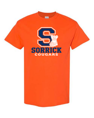 Sorrick - Cougar Block Letter - Short Sleeve T-shirt -Orange