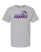 Load image into Gallery viewer, Sharks - Full Color  Logo -  Short Sleeve T-shirt - Heather Grey     FCS