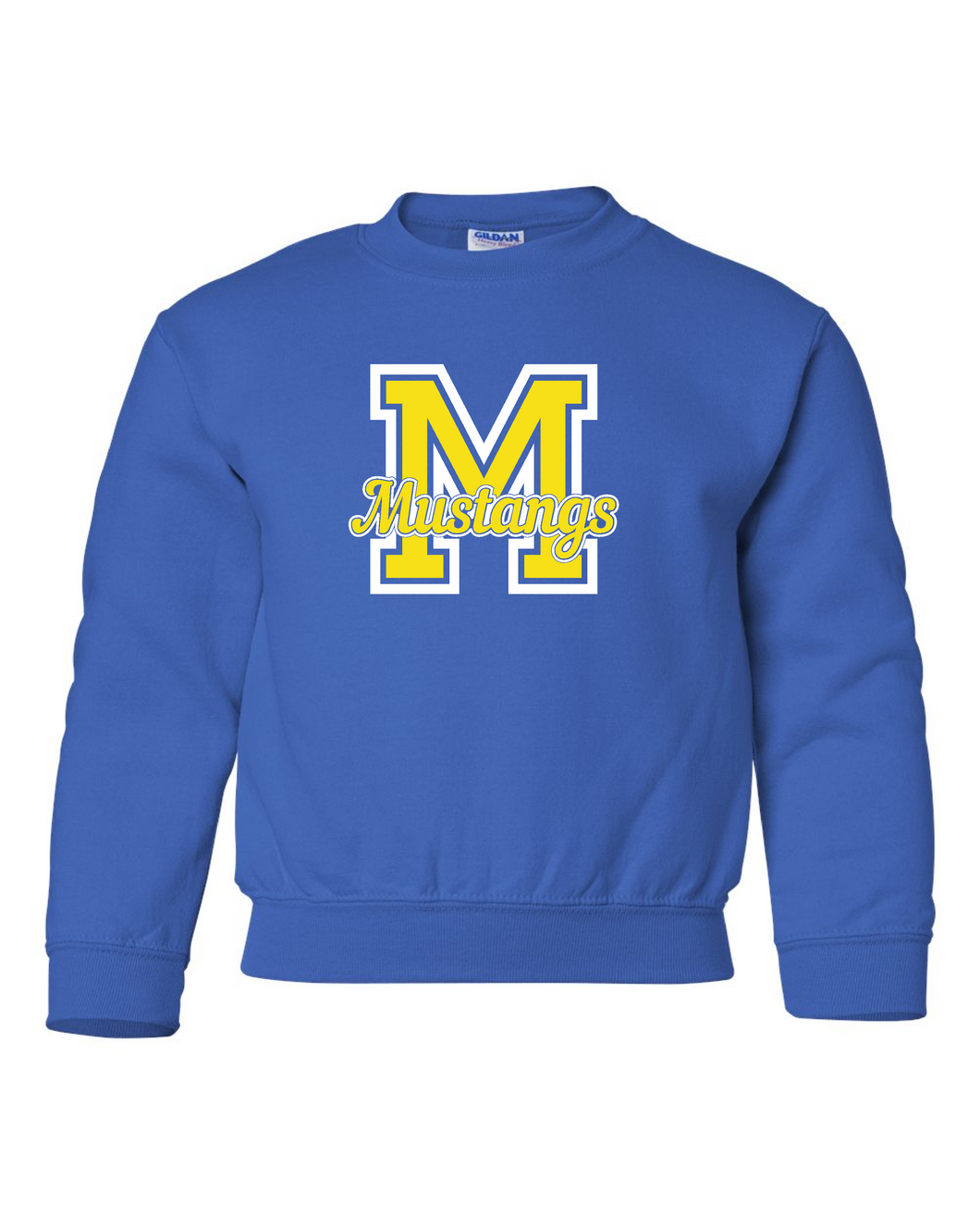 Oak Ridge M is for Mustangs - Crew Neck - Royal Blue