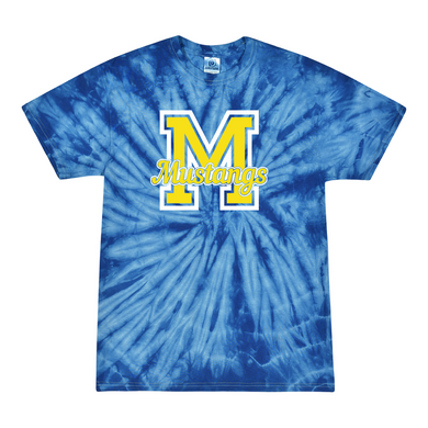 Oak Ridge M is for Mustangs - Short Sleeve T-shirt - Royal Blue Tie Dyed