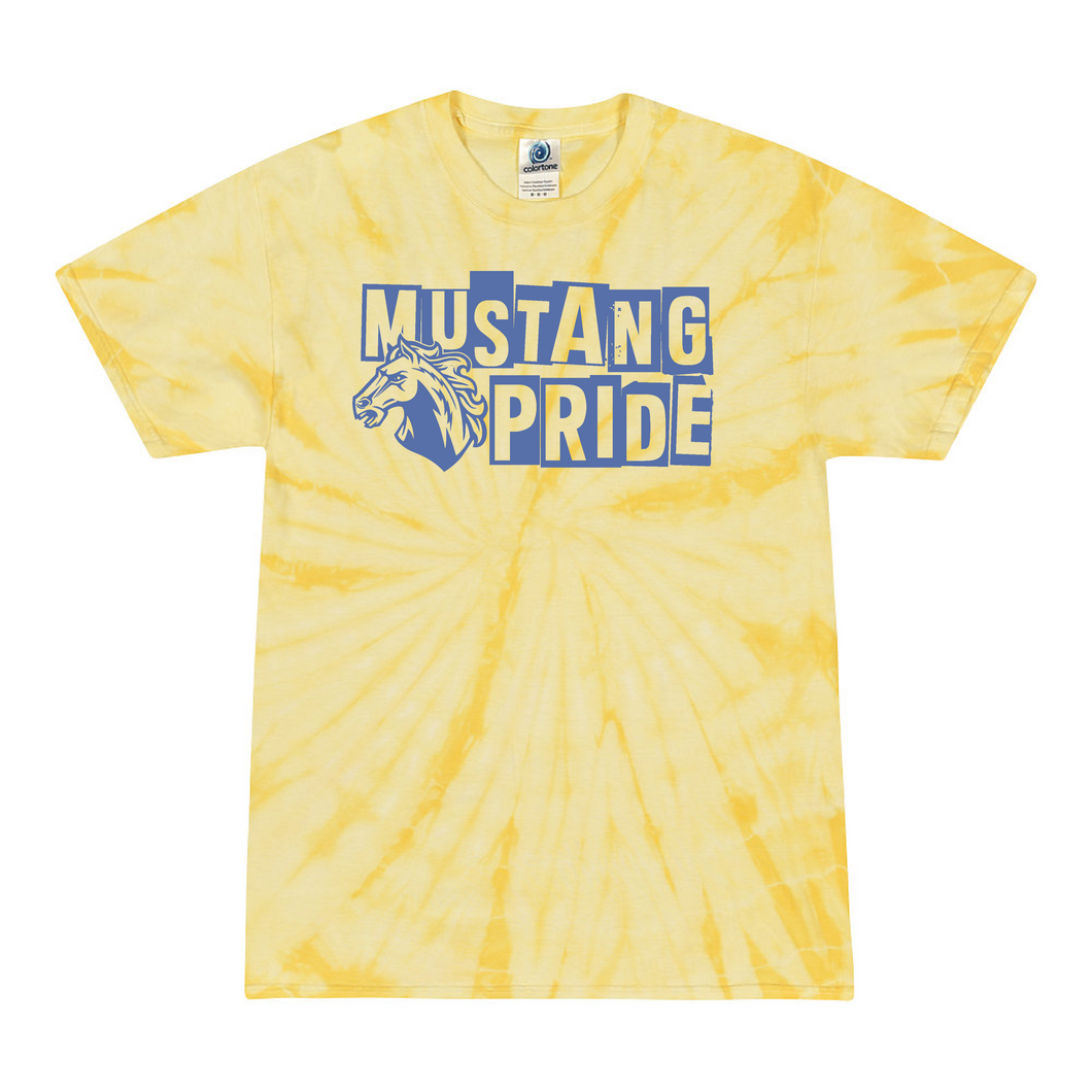 Oak Ridge Mustang Pride - Short Sleeve T-shirt - Yellow Tie Dyed