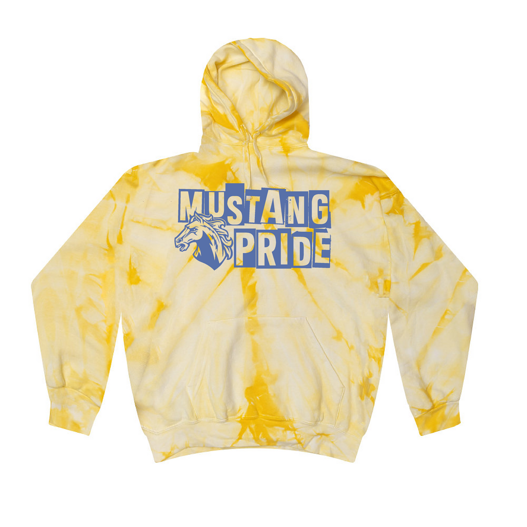Oak Ridge - Mustang Pride - Hoodie - Yellow Tie Dyed
