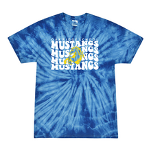 Load image into Gallery viewer, Oak Ridge Mustangs Retro Stacked - Short Sleeve T-shirt - Royal Blue Tie Dyed