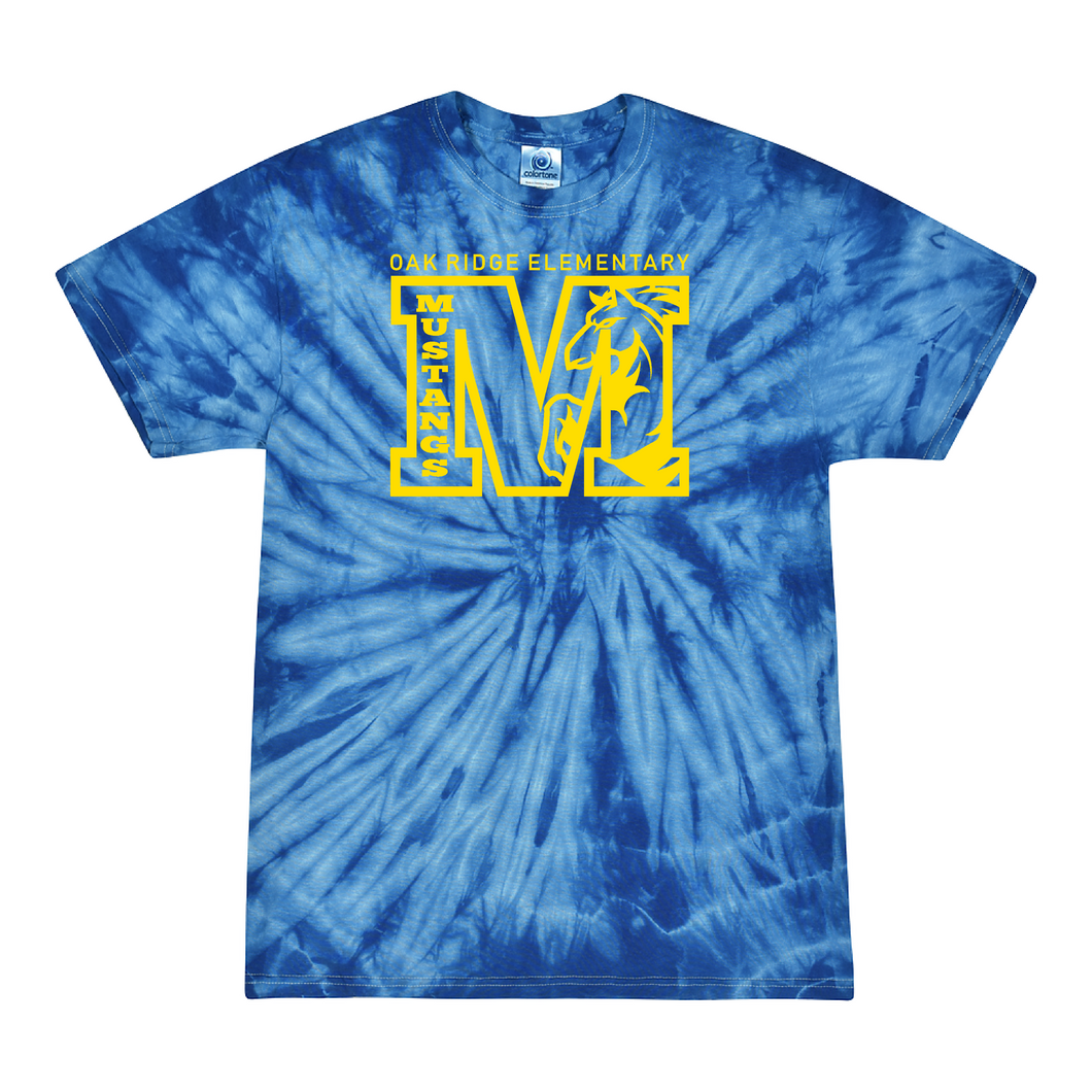 Oak Ridge Outline M - Short Sleeve T-shirt - Royal Blue Tie Dyed