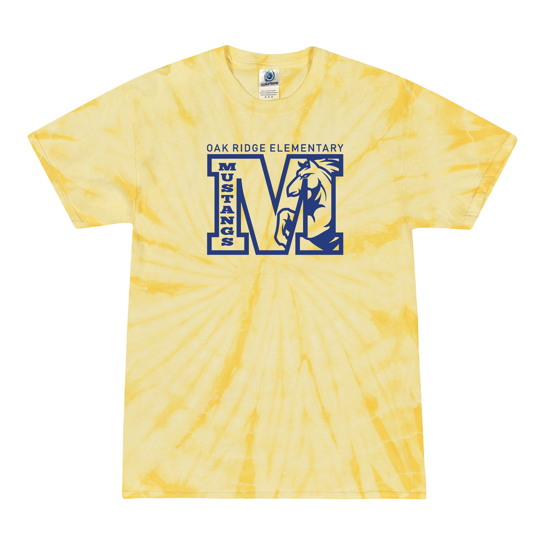 Oak Ridge Outline M - Short Sleeve T-shirt - Yellow Tie Dyed