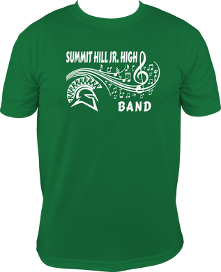 SH 161 - Summit Hill Jr. High Band -  Band logo -  Green  -  T-shirt