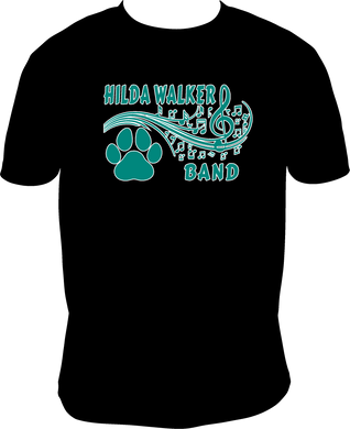 SH 161 - Hilda Walker Band - Two color Band logo -  Black -  T-shirt