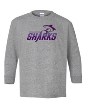 Load image into Gallery viewer, Sharks - Full Color Shark Logo -  Long Sleeve T-shirt - Sport Grey     FCS