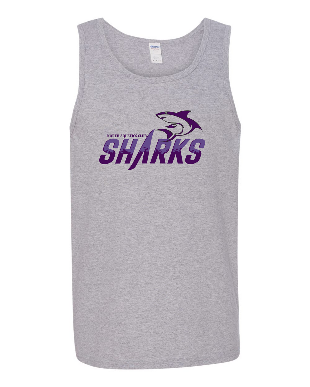 Sharks - Full Color  Logo -  Tank Top - Heather Grey     FCS