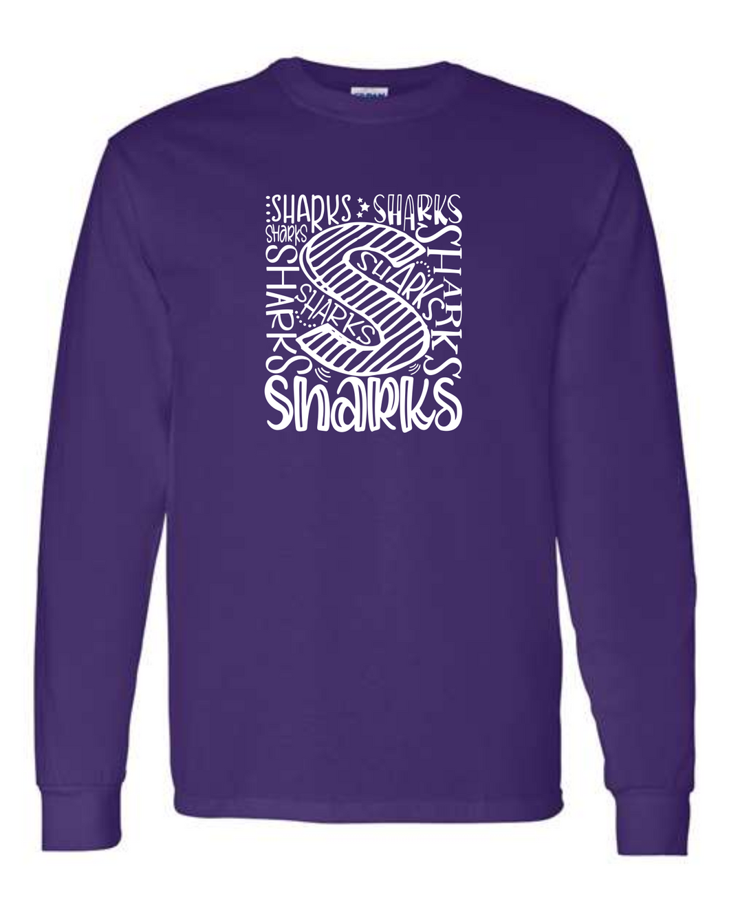 Sharks - Shark Spirit -  Long Sleeve T-shirt - Purple     SSP