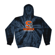 Load image into Gallery viewer, Sorrick - Cougar Block Letter - Hoodie - Navy Tie Dyed