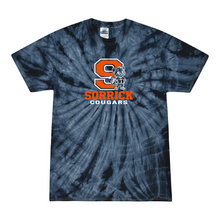Load image into Gallery viewer, Sorrick - Cougar Block Letter - Short Sleeve T-shirt - Tie Dyed Navy Blue