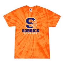 Load image into Gallery viewer, Sorrick - Cougar Block Letter - Short Sleeve T-shirt - Tie Dyed Orange