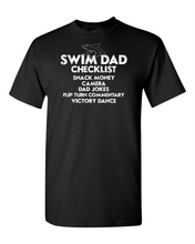Load image into Gallery viewer, Sharks - Swim Dad -  Short Sleeve T-shirt - Black     DAD