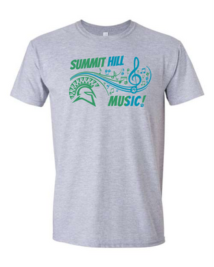 SH 161 - Music- Two color logo -  Sport Grey -  T-shirt