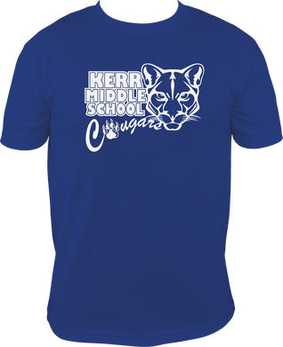 Kerr Middle School One Color Logo - Short Sleeve T-shirt Royal Blue
